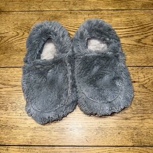 Warmies‎ Curly Gray Furry Warm Soft Microwaveable Slippers EUC | Women's 10 $30